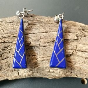 SS Lapis Lazuli Pierced Earrings